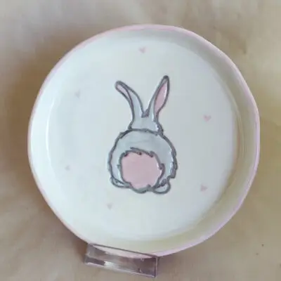 Assiette plate cul de lapin Rose