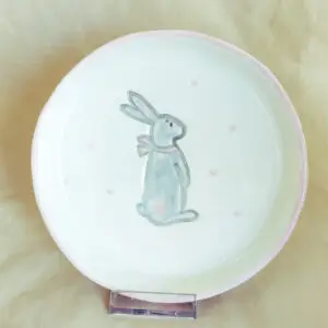 Assiette lapin plate rose