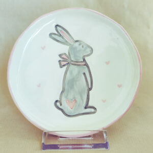 Assiette lapin mini rose