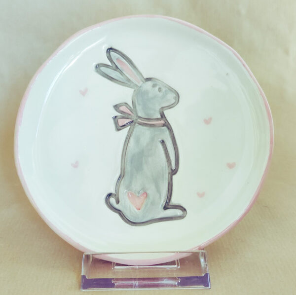 Assiette lapin mini rose